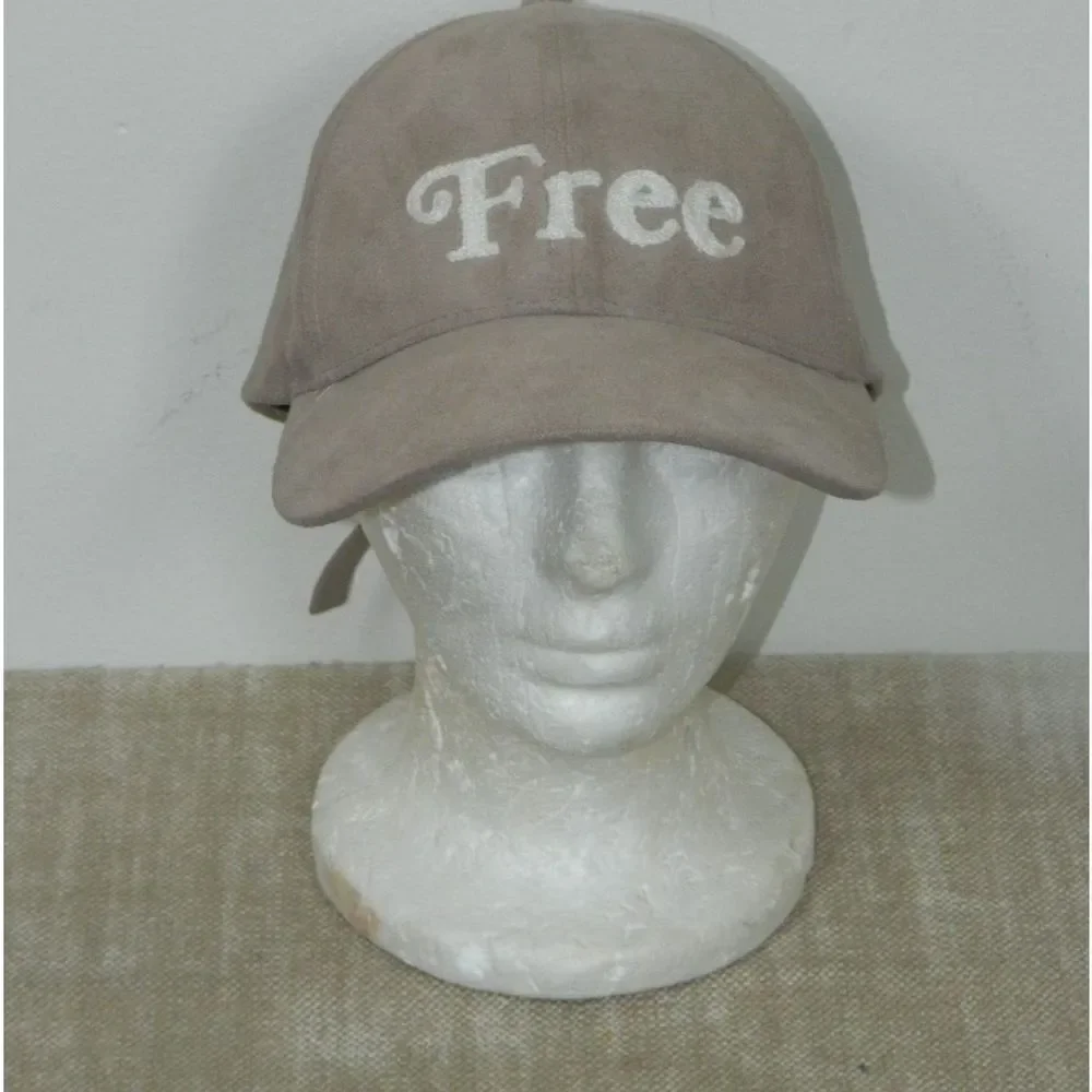 Wilfred Free Baseball‎ Cap One Size Unisex Beige Faux Suede Free Adjustable
